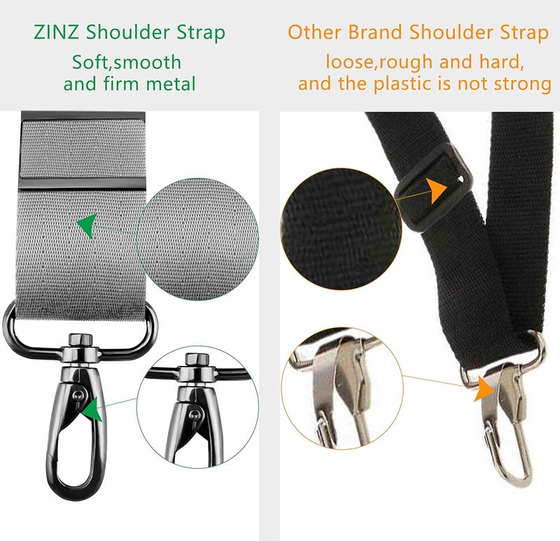 ZINZ Shoulder Strap 58" Ultra-Thick Fixed Padded and Adjustable Buckles Crossbody Strap for Briefcase Laptop Bag Luggage - Image 4